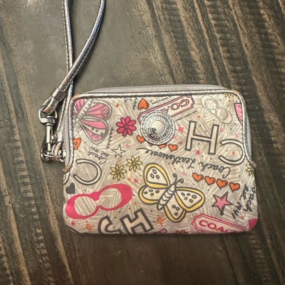 Coach Colorful Graphic Wristlet - Picture 3 of 5